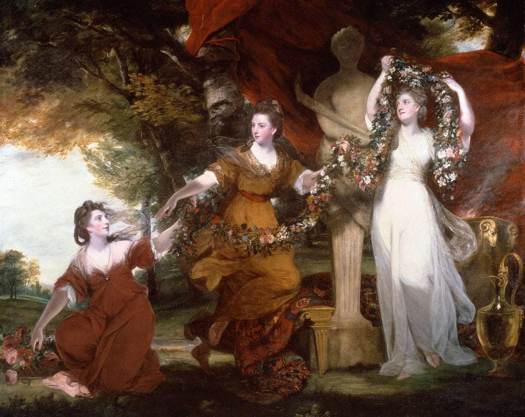 Three Ladies Adorning a Herm of Hymen by Joshua Reynolds — hand-painted cultural oil painting reproduction on canvas