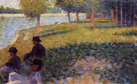 Three Men Seated by Georges Seurat — hand-painted botanical oil painting reproduction on canvas