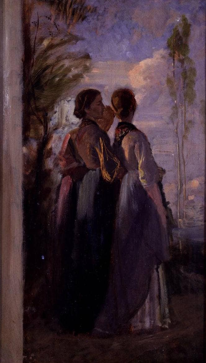 Three peasant women strolling - Cristiano Banti