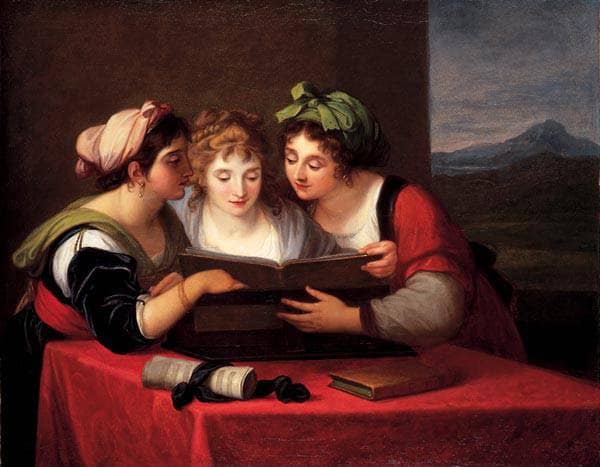 Three singers by Angelica Kauffman — hand-painted portrait oil painting reproduction on canvas