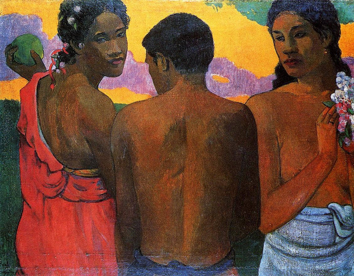 Three Tahitians by Paul Gauguin — hand-painted portrait oil painting reproduction on canvas