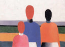 Three Woman Figures by Kazimir Malevich — hand-painted abstract oil painting reproduction on canvas