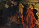 Three women by Filipp Malyavin — male oil painting wall art, Expressionism