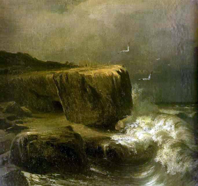 Tide near the Shore of the Crimea by Fyodor Vasilyev — hand-painted eco oil painting reproduction on canvas