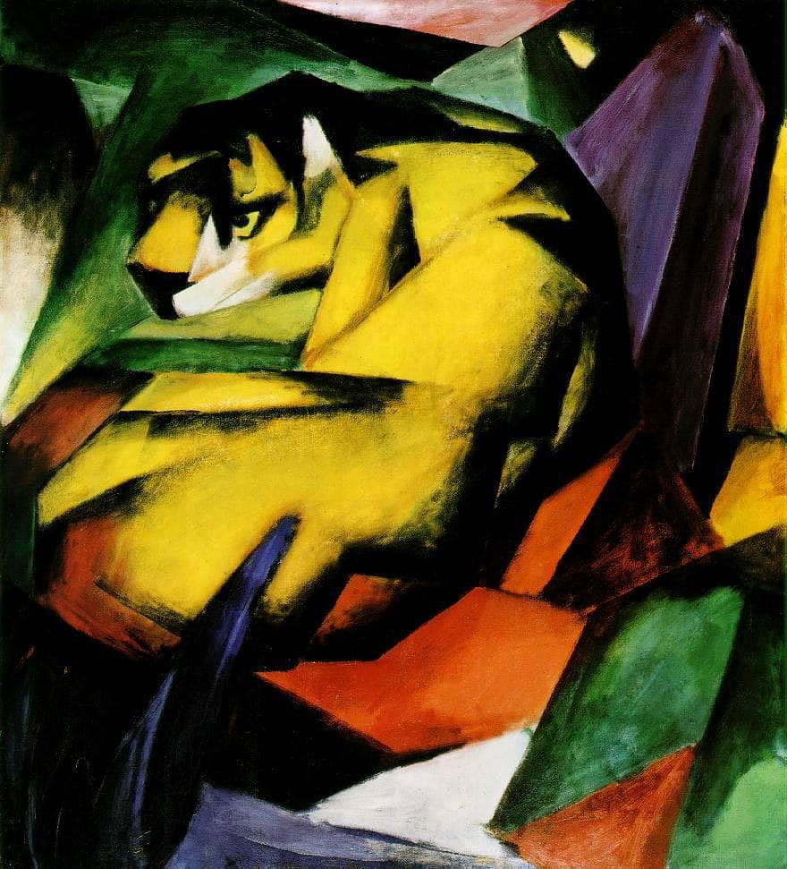 Tiger by Franz Marc — hand-painted abstract oil painting reproduction on canvas