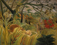 Tiger in a Tropical Storm (Surprised!) by Henri Rousseau — hand-painted animal oil painting reproduction on canvas