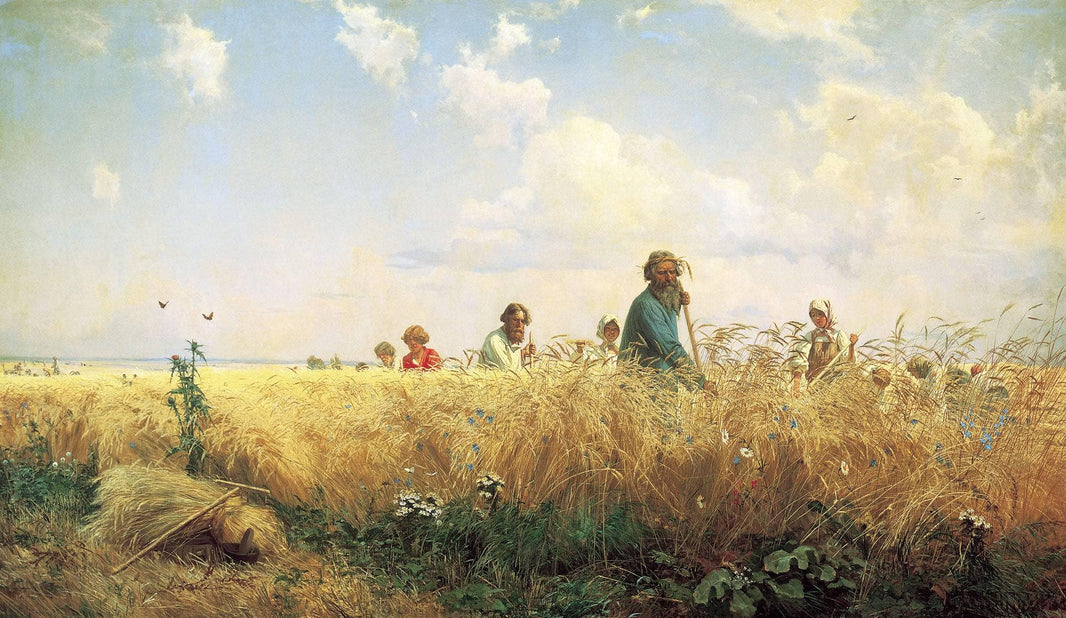 Time of harvesting (Mowers) by Grigoriy Myasoyedov — hand-painted botanical oil painting reproduction on canvas