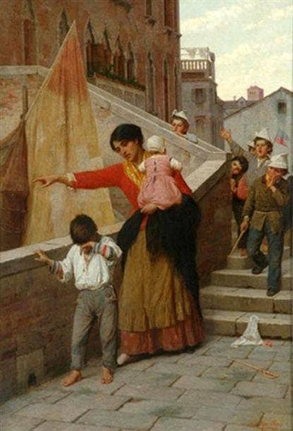 Time to go home by Luigi Da Rios — hand-painted cultural oil painting reproduction on canvas