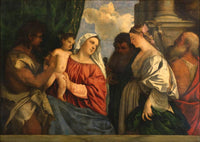 The Virgin and Child with Four Saints by Titian — hand-painted cultural oil painting reproduction on canvas