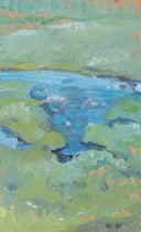 Tjern Med Vannliljer by Oda Krohg — hand-painted landscape oil painting reproduction on canvas