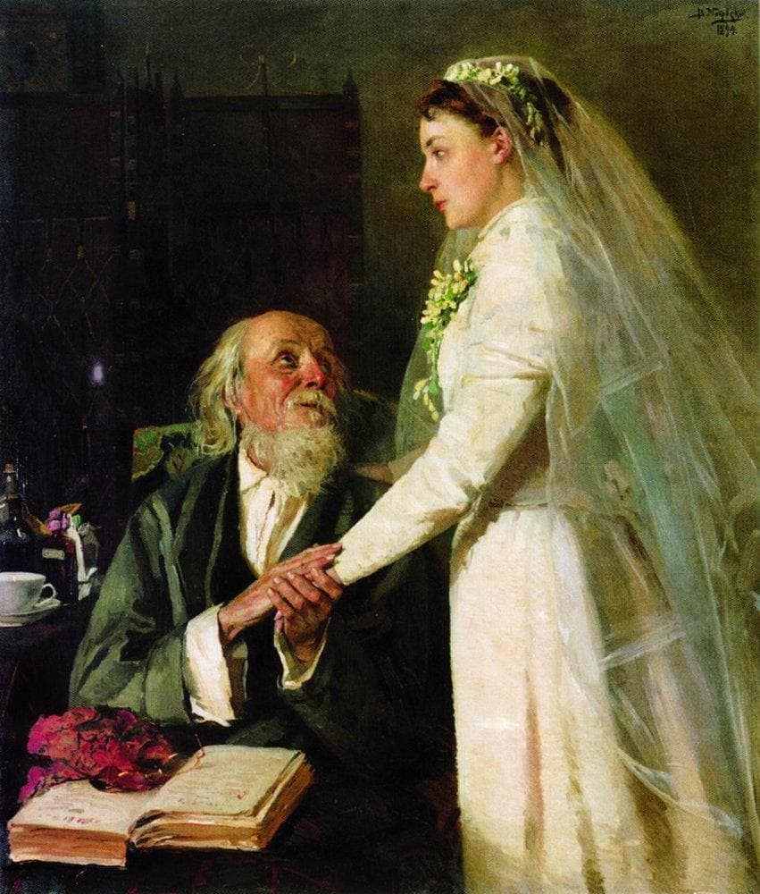 To crown (Farewell) by Vladimir Makovsky — hand-painted portrait oil painting reproduction on canvas