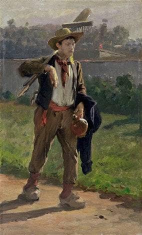 To the field by Vaclav Brozik — hand-painted portrait oil painting reproduction on canvas