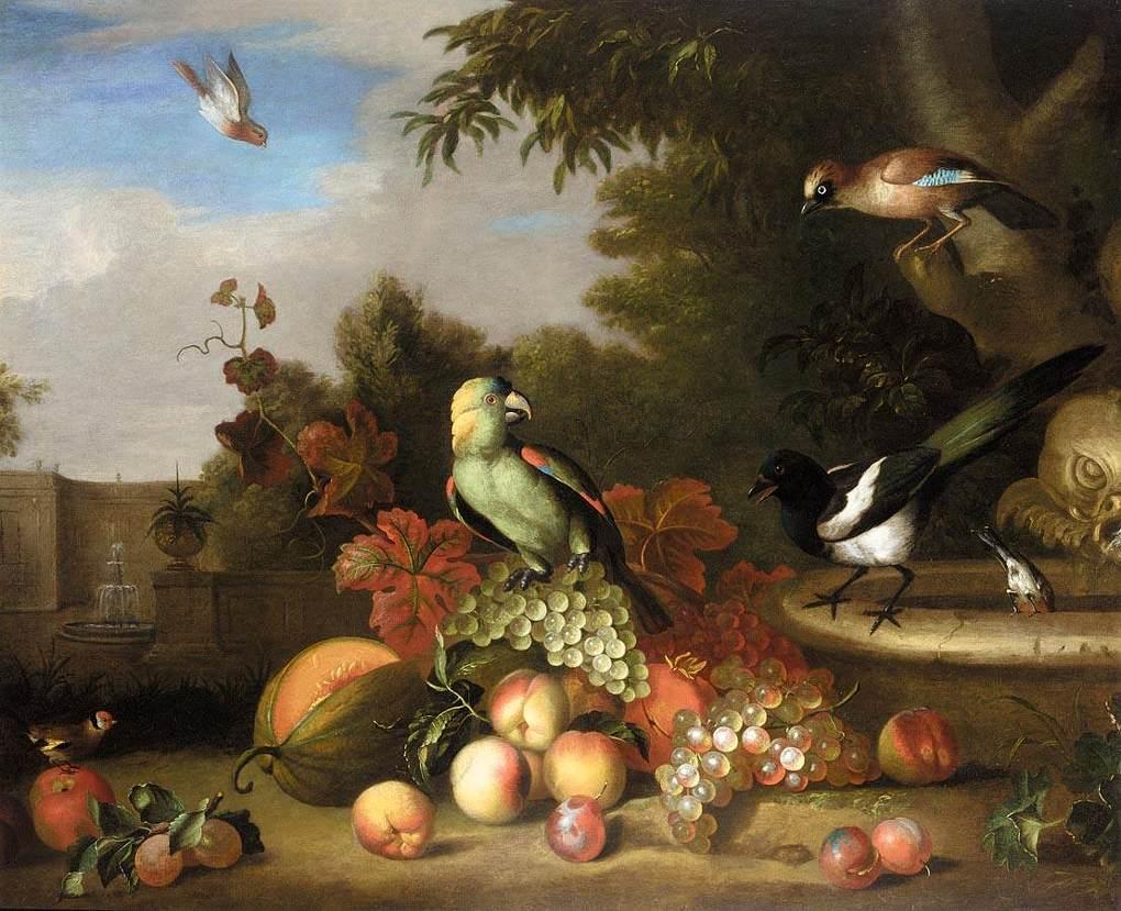 Still-life of Fruit and Birds - Tobias Stranover