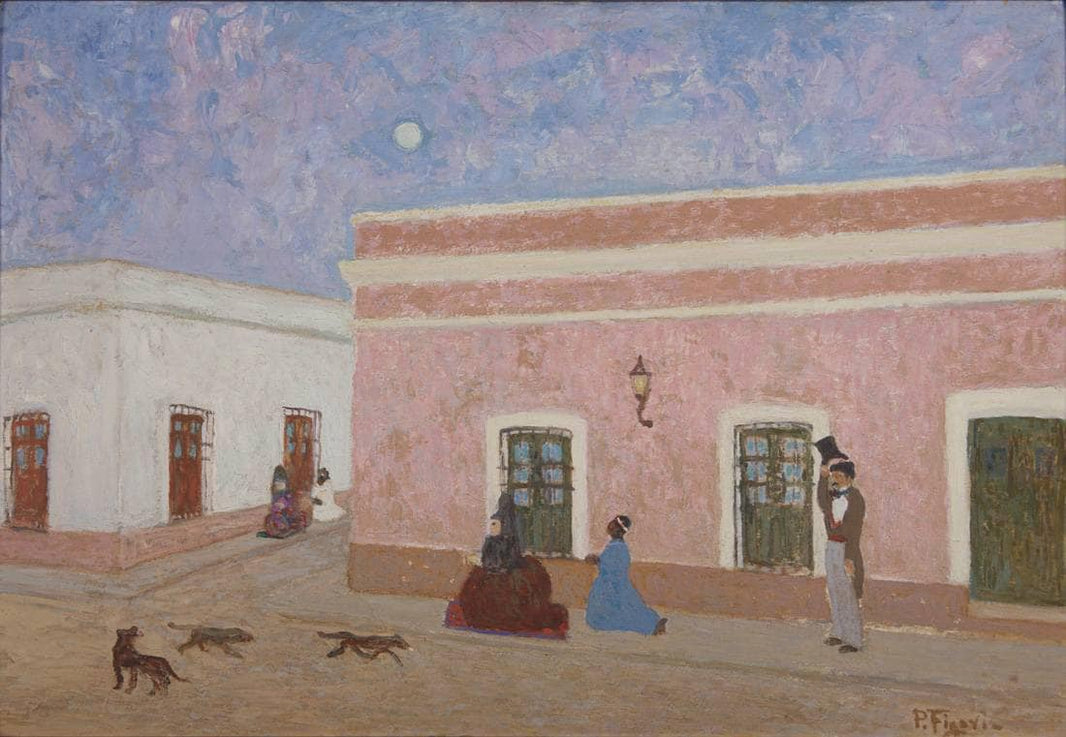 Toque de oración by Pedro Figari — hand-painted architectural oil painting reproduction on canvas