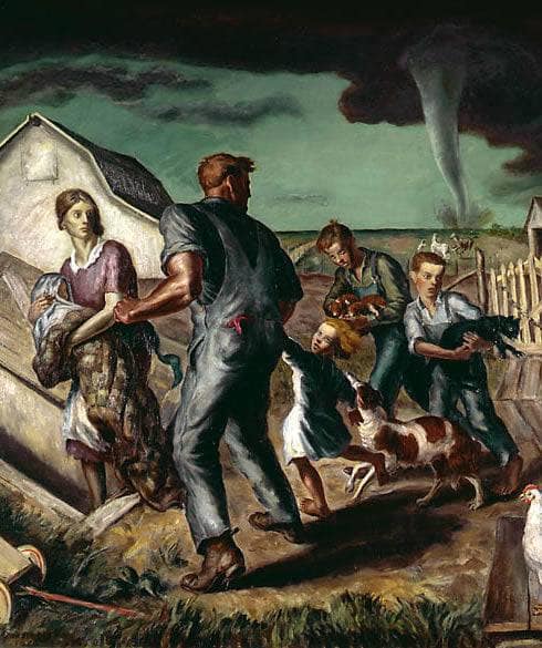 Tornado Over Kansas by John Steuart Curry — hand-painted cultural oil painting reproduction on canvas