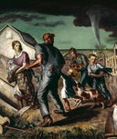 Tornado Over Kansas by John Steuart Curry — fantasy oil painting wall art, Regionalism
