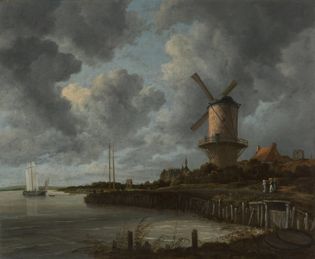 Tower Mill at Wijk bij Duurstede, Netherlands by Jacob van Ruisdael — hand-painted landscape oil painting reproduction on canvas