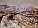 Train in the Snow at Argenteuil by Claude Monet — hand-painted landscape oil painting reproduction on canvas