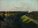Train on the way by Isaac Levitan — hand-painted landscape oil painting reproduction on canvas