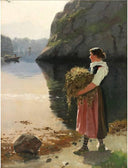 Transporting Hay by Hans Dahl — hand-painted landscape oil painting reproduction on canvas