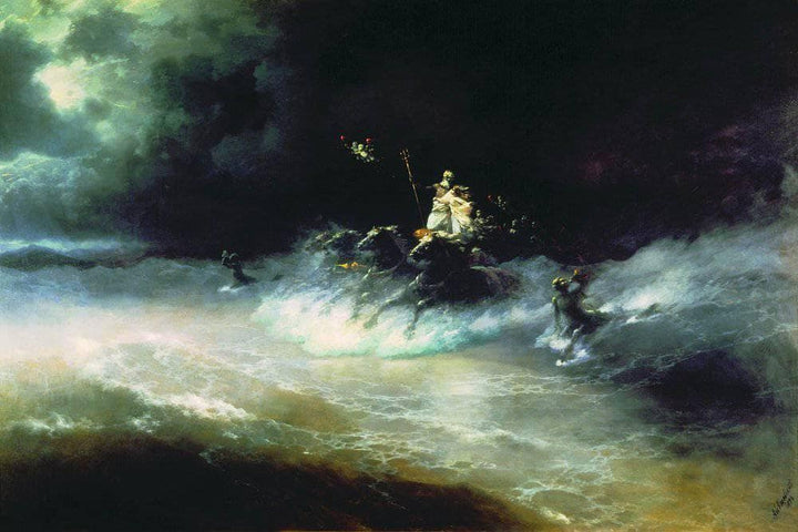 Travel of Poseidon by sea by Ivan Aivazovsky — hand-painted cultural oil painting reproduction on canvas