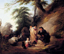 Travelers Resting by William Shayer — hand-painted animal oil painting reproduction on canvas