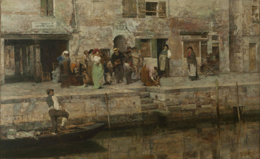 Traveling musicians by Giacomo Favretto — hand-painted cultural oil painting reproduction on canvas