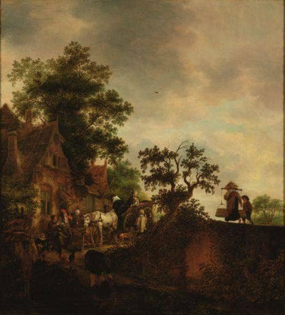 Travellers Halting at an Inn in master bedroom