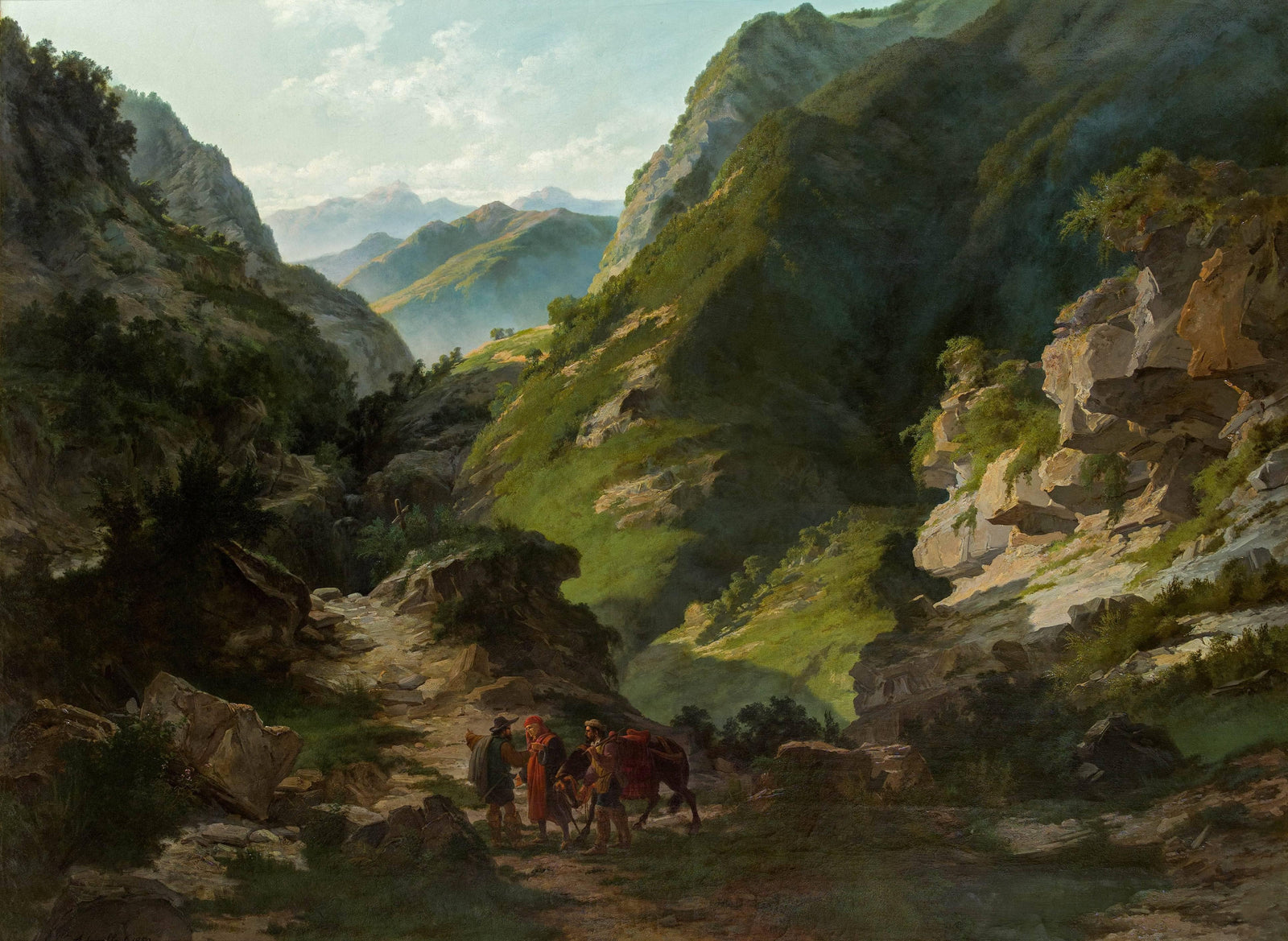 Travellers in the mountains