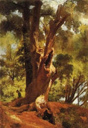 Tree and figure by Giovanni (Nino) Costa — forest oil painting wall art, Naturalism