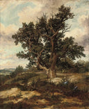 Tree on a Mountain Pass by Ferdinand Bellermann — hand-painted landscape oil painting reproduction on canvas