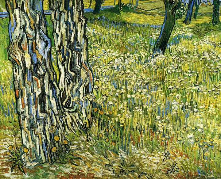 Tree Trunks in the Grass by Vincent van Gogh — hand-painted botanical oil painting reproduction on canvas