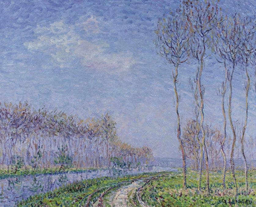 Trees by the River by Gustave Loiseau — hand-painted botanical oil painting reproduction on canvas