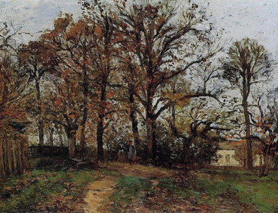 Trees on a Hill, Autumn, Landscape in Louveciennes in modern living room