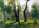 Trees. Study by Fyodor Vasilyev — forest oil painting wall art, Realism