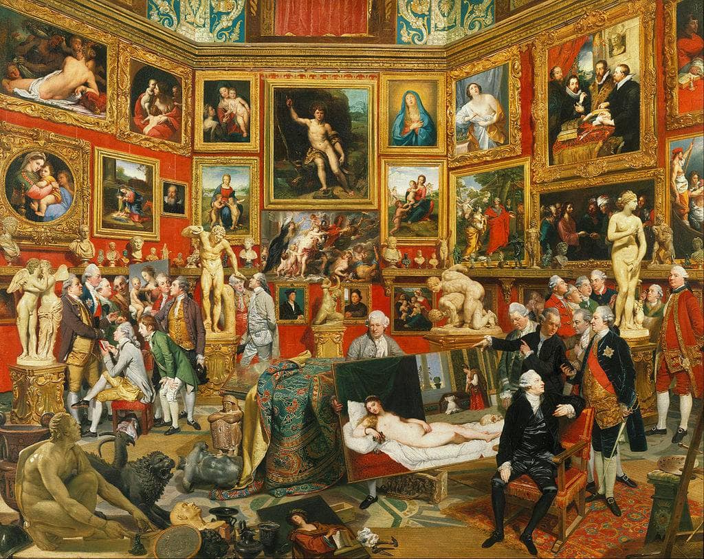 Tribuna of the Uffizi by Johan Zoffany — hand-painted cultural oil painting reproduction on canvas