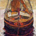Trieste Fishing Boat by Egon Schiele — hand-painted abstract oil painting reproduction on canvas