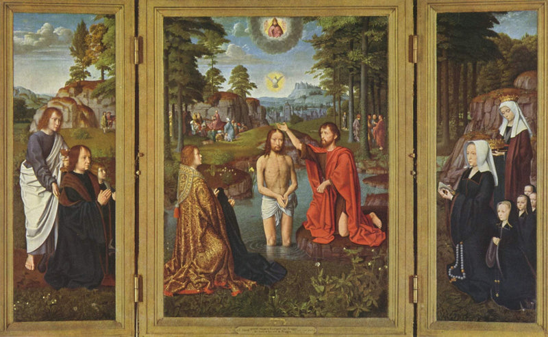 Triptych of Jan Des Trompes on gallery wrap