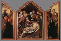 Triptych of the Entombment by Maerten van Heemskerck — hand-painted cultural oil painting reproduction on canvas