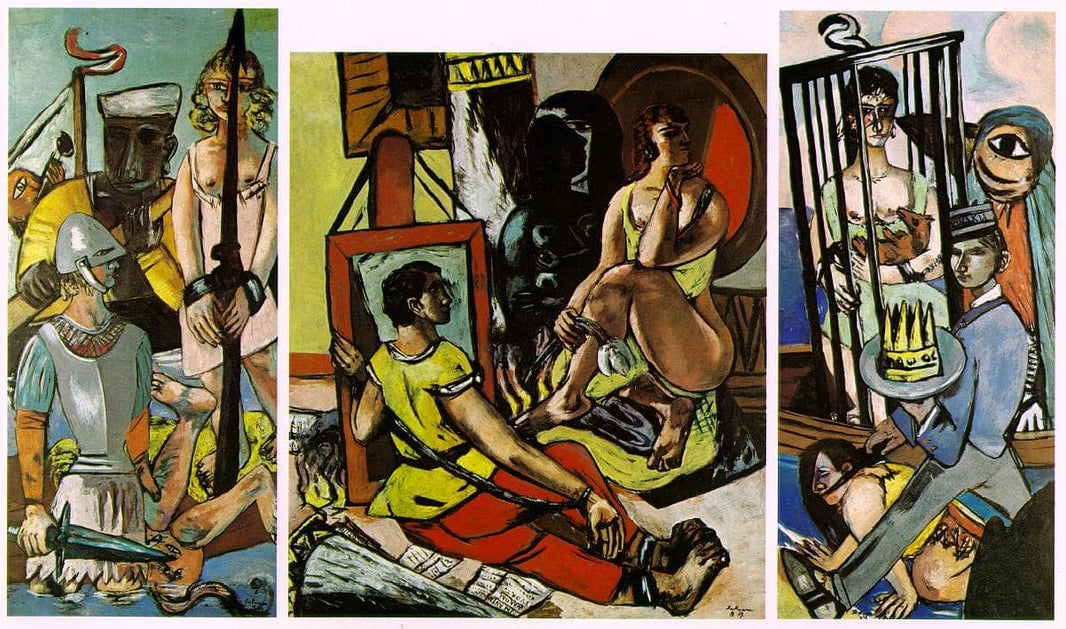 Triptych of the Temptation of St. Anthony by Max Beckmann — hand-painted abstract oil painting reproduction on canvas
