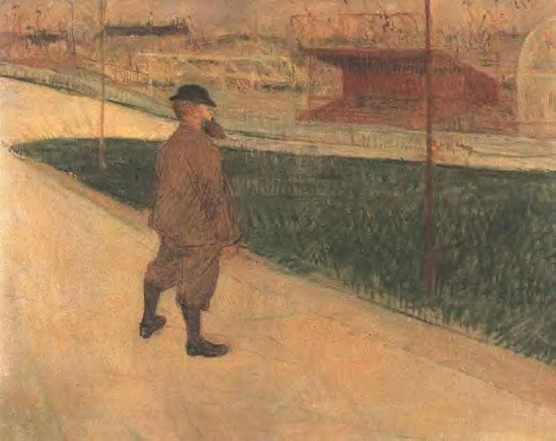 Tristan Bernard at the Buffalo Station by Henri de Toulouse-Lautrec — hand-painted landscape oil painting reproduction on canvas