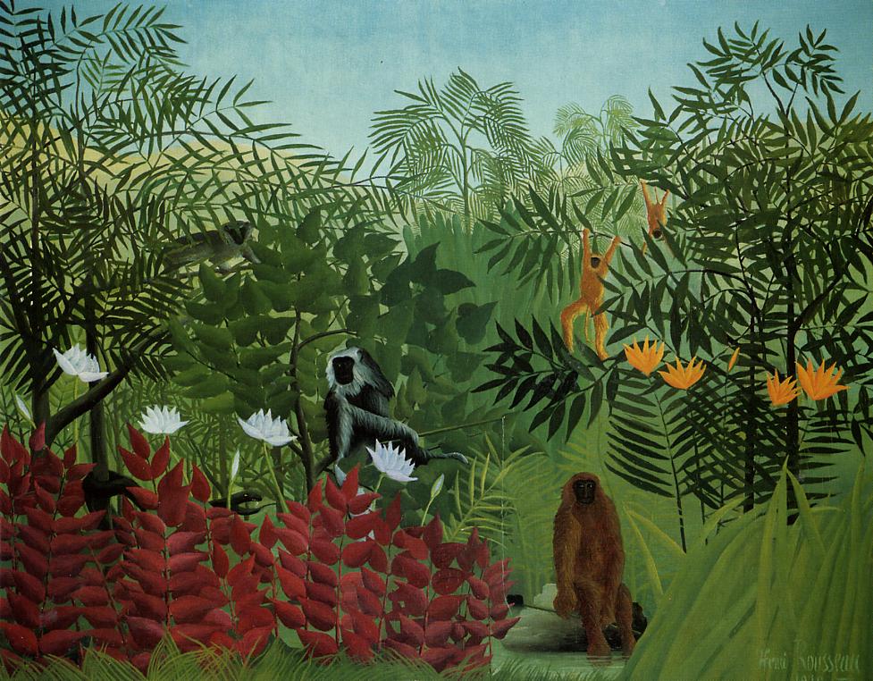 Tropical Forest with Apes and Snake - Henri Rousseau