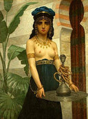 Harem servant girl by Paul Trouillebert — female oil painting wall art, Orientalism