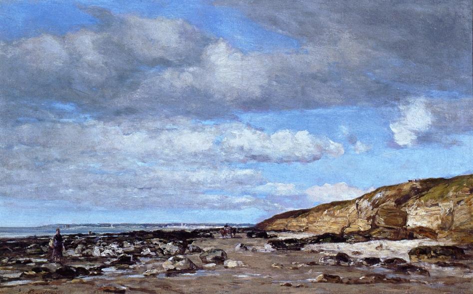 Trouville, Shore and Rocks - Eugene Boudin