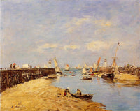 Trouville, the Jetty and the Basin by Eugene Boudin — hand-painted landscape oil painting reproduction on canvas