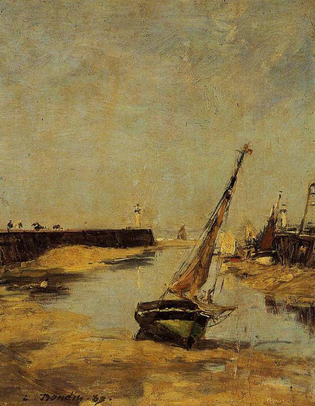 Trouville, the Jettys, Low Tide - Eugene Boudin