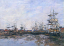Trouville, the Port at Low Tide by Eugene Boudin — vintage oil painting wall art, Impressionism