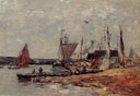 Trouville, the Port by Eugene Boudin — hand-painted nautical oil painting reproduction on canvas