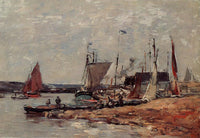 Trouville, the Port by Eugene Boudin — hand-painted nautical oil painting reproduction on canvas