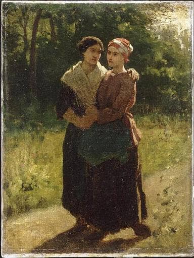 Trust by Jules Breton — hand-painted portrait oil painting reproduction on canvas